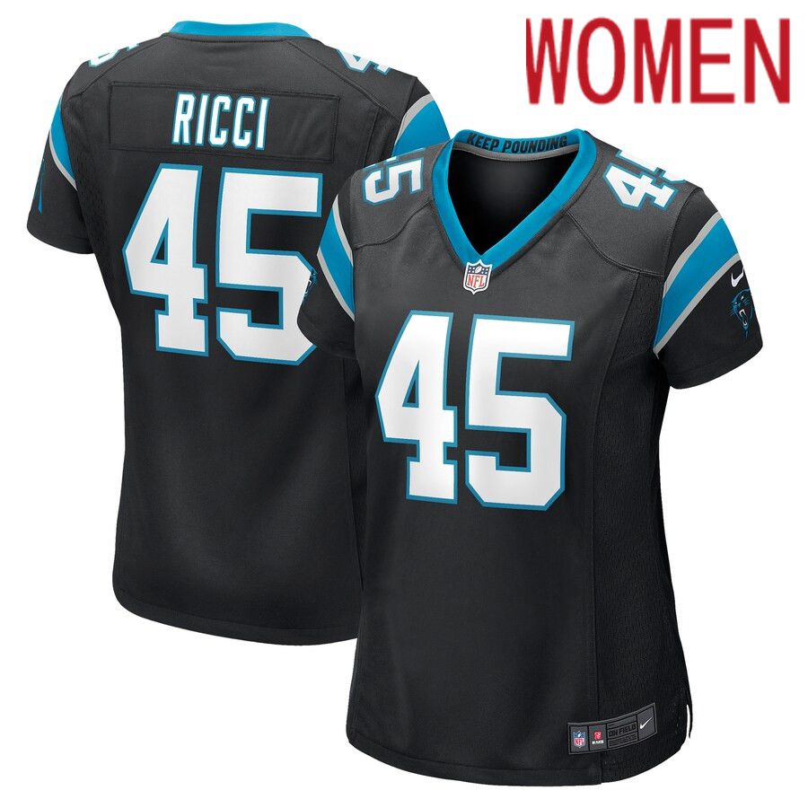 Women Carolina Panthers 45 Giovanni Ricci Nike Black Player Game NFL Jersey